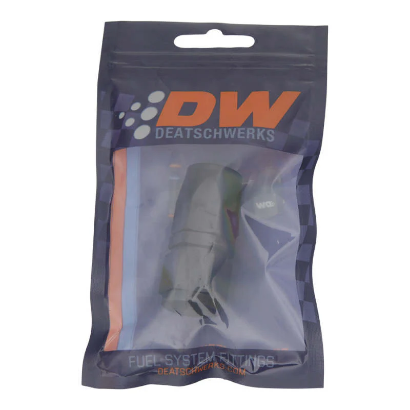 DeatschWerks 8AN Female Swivel Straight Hose End CPE - Anodized Matte Black - Image 4