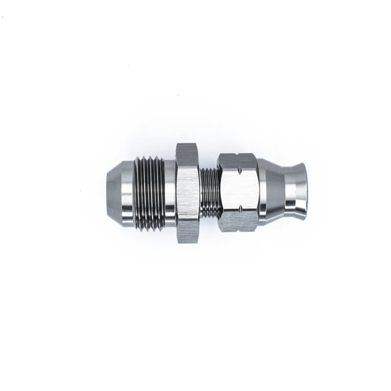 DeatschWerks 8AN Male Flare to 5/16in Hardline Compression Adapter - Anodized Matte Black - Image 3