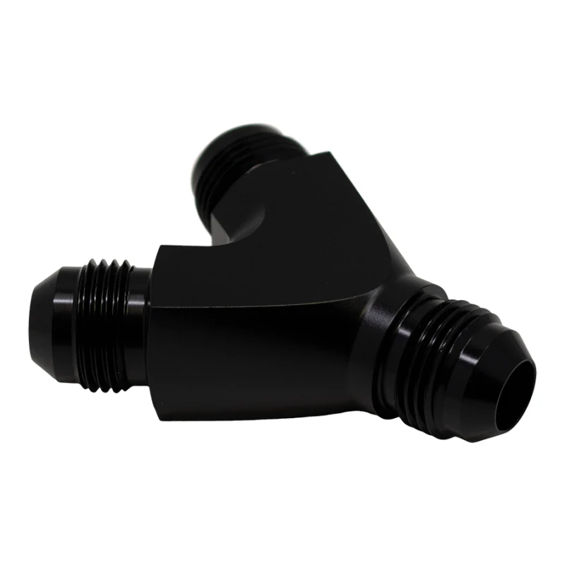 DeatschWerks 8AN Male Flare to 8AN Male Flare to 8AN Male Flare Y Fitting - Anodized Matte Black - Image 2