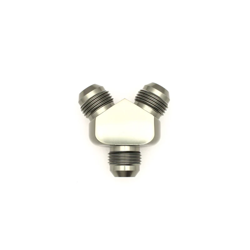 DeatschWerks 8AN Male Flare to 8AN Male Flare to 8AN Male Flare Y Fitting - Anodized Matte Black - Image 3