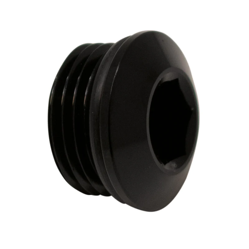 DeatschWerks 8AN ORB Male Plug Low Profile Internal Allen/Hex (Incl O-Ring) Anodized Matte Black - Image 2