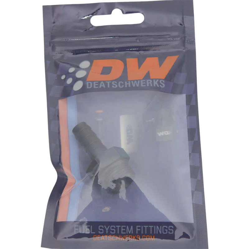 DeatschWerks 8AN ORB Male to 3/8in Male Triple Barb Fitting (Incl O-Ring) - Anodized Matte Black - Image 2