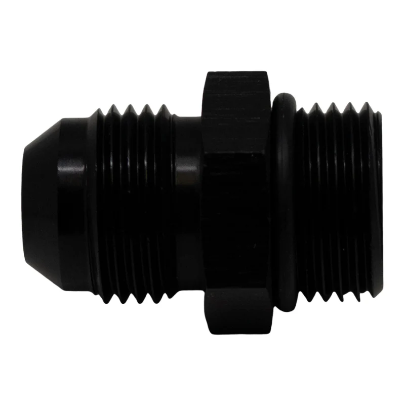 DeatschWerks 8AN ORB Male to 8AN Male Flare Adapter (Incl O-Ring) - Anodized Matte Black - Image 2