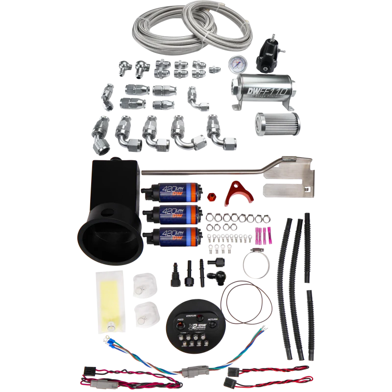 DeatschWerks 94-02 Nissan Silvia and Skyline X2 Surge Module with DW420 Pumps and PTFE Plumbing Kit