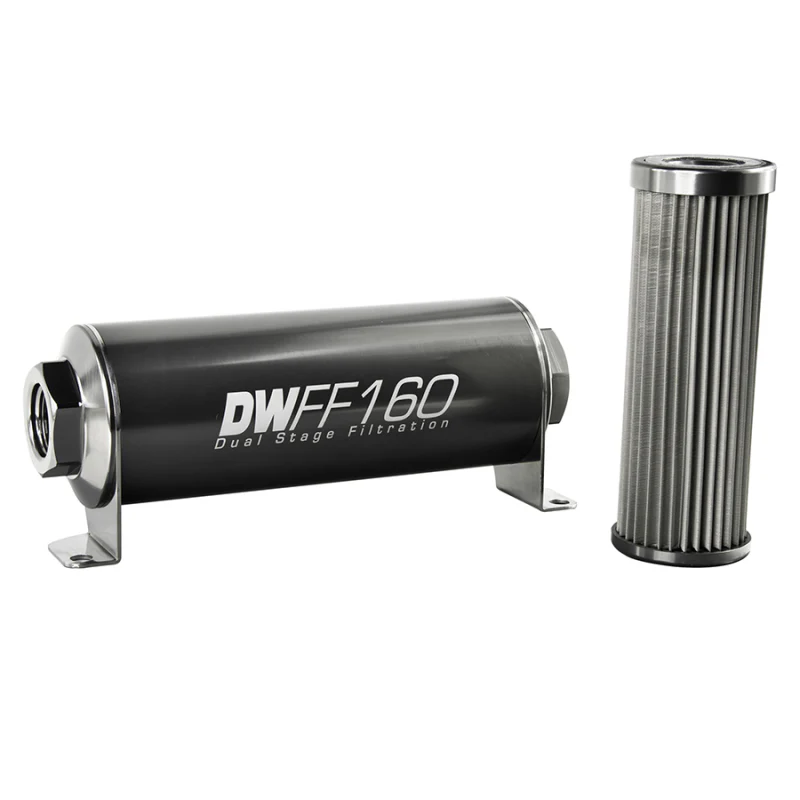 DeatschWerks Stainless Steel 10AN 10 Micron Universal Inline Fuel Filter Housing Kit (160mm) - Image 3