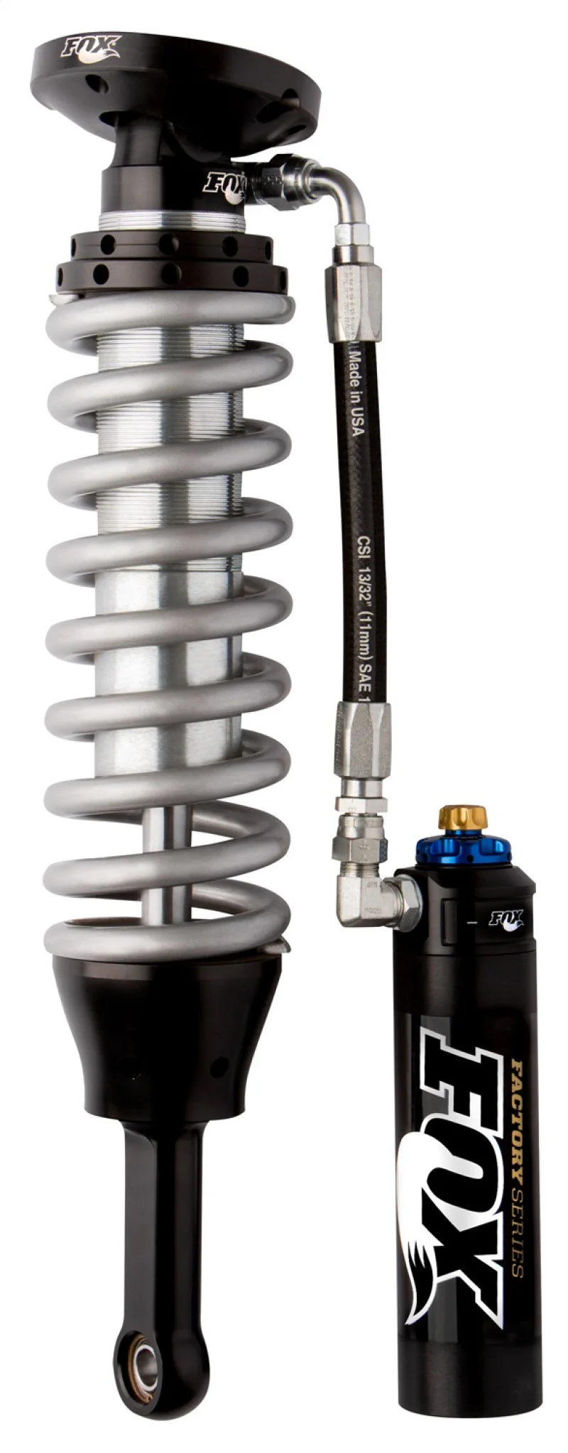 Fox 95-04 Tacoma w/UCA 2.5 Factory Series 5.57in. Remote Res. Coilover Set w/DSC Adj. - Black/Zinc - Image 3