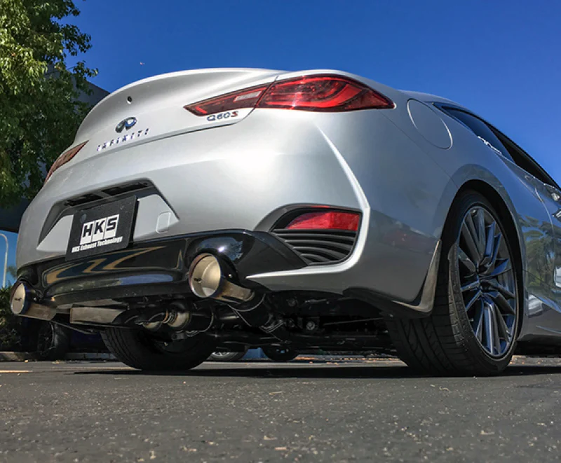 HKS 2017 Infiniti Q60 (RWD) Dual Hi-Power Titanium Tip Catback Exhaust - Image 2
