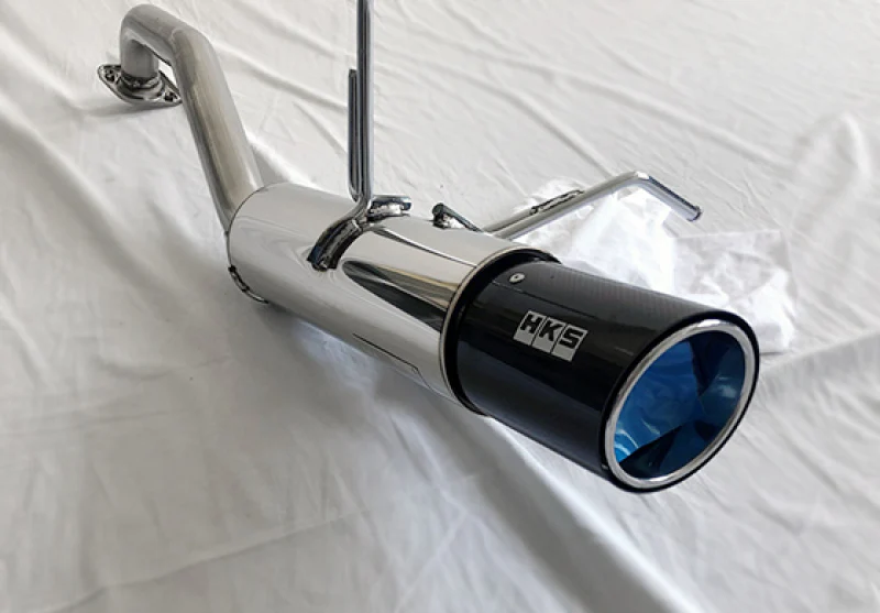 HKS Hi-Power Muffler 2014+ Honda Fit Sport GK5 w/ Carbon Tips - Image 2