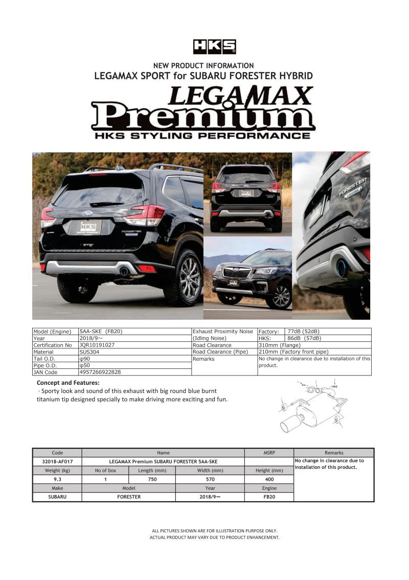 HKS LEGAMAX Premium Subaru Forester 5AA-SKE - Image 3