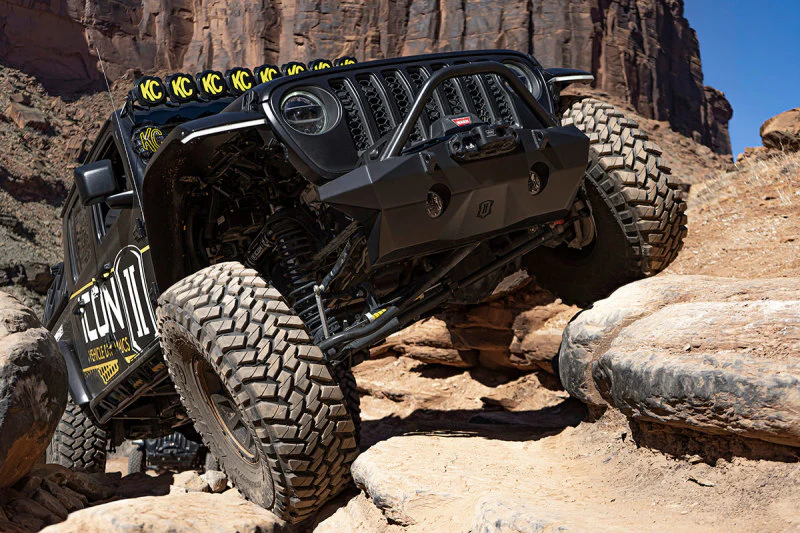 ICON 2018+ Jeep Wrangler JL / 2020+ Jeep Gladiator JT Pro Recessed Impact Front Bumper w/Bar & Tabs - Image 3
