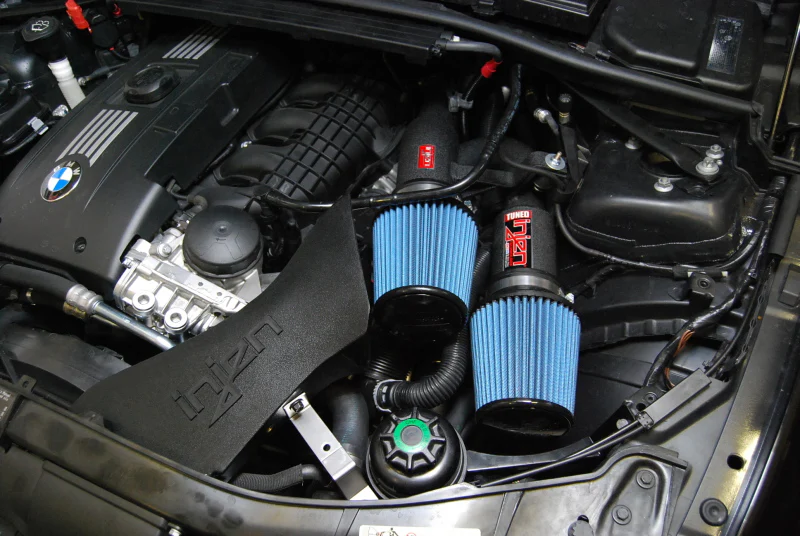 Injen 07-09 335i E92 / 08-09 135i E82 3.0L L6 Twin intake Wrinkle Black Short Ram Intake - Image 6