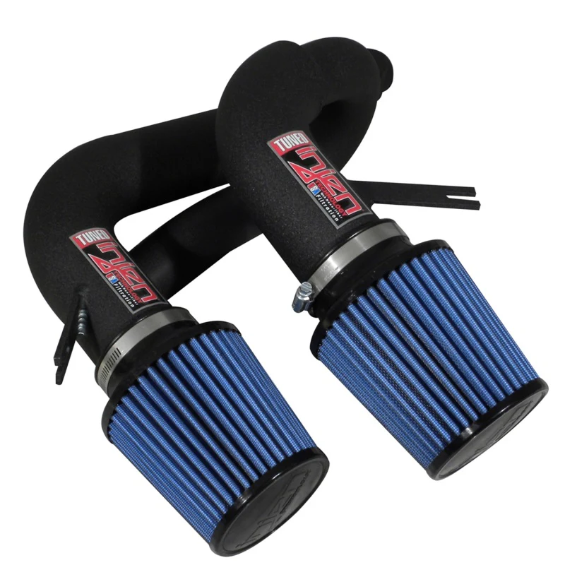 Injen 08-09 535i E60 3.0L L6 Twin intake & AMSOIL Filters Wrinkle Black Short Ram Intake - Image 2