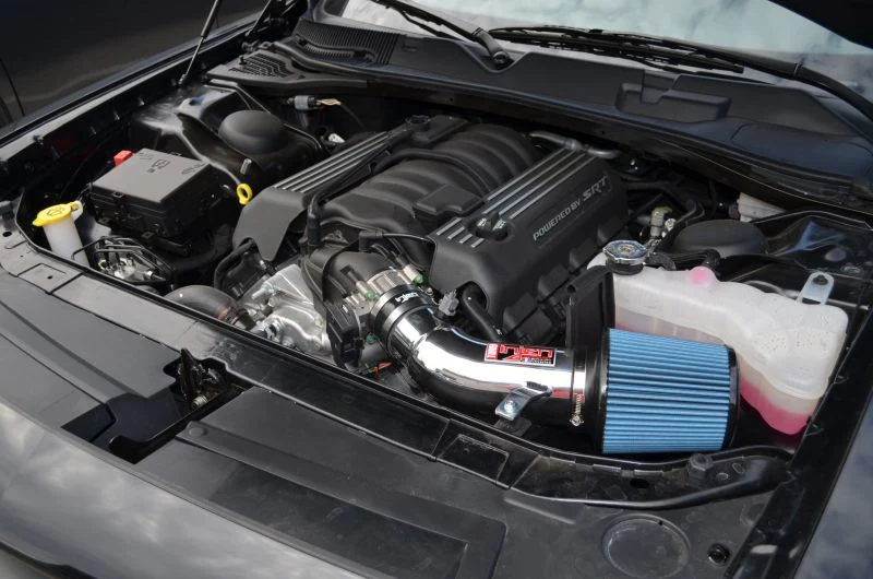 Injen 11-20 Dodge Challenger SRT-8 6.4L V8 Wrinkle Black Power-Flow Short Ram Intake - Image 3