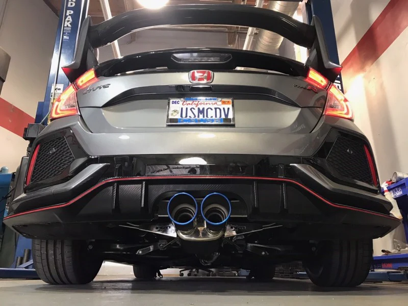 Injen 17-19 Honda Civic Type-R 3in SS Cat-Back Exhaust w/ Dual Burnt Titanium Tips - Image 3