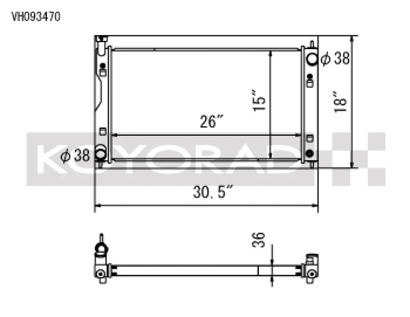 Koyo 17-22 Subaru Impreza 2.0L Non-Turbo / 18-22 Crosstrek 2.0/2.5L Non-Turbo Aluminum Radiator