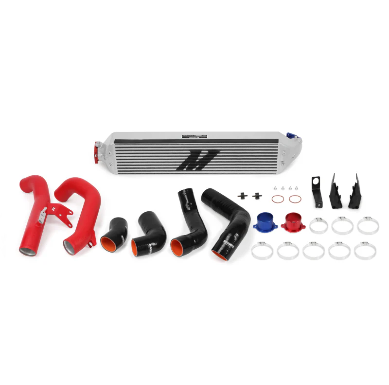 Mishimoto 2016+ Honda Civic 1.5T / 2017+ Honda Civic Si Silver Intercooler Kit w/Red Pipes - Image 2