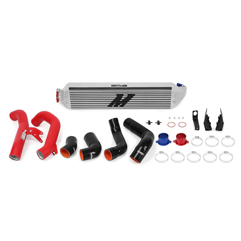 Mishimoto 2016+ Honda Civic 1.5T / 2017+ Honda Civic Si Silver Intercooler Kit w/Red Pipes - Image 4