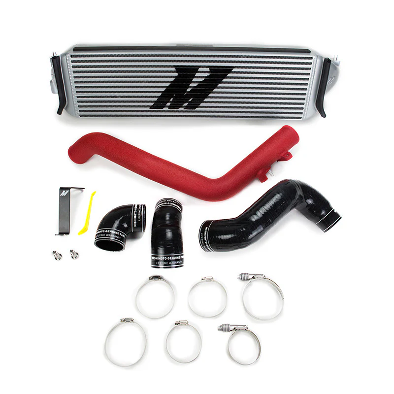 Mishimoto 2017+ Honda Civic Type R Intercooler Kit - Silver Intercooler Red Piping - Image 2