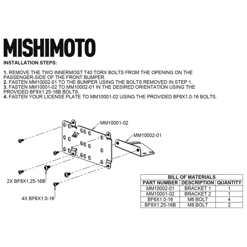 Mishimoto 2021+ Ford Bronco Modular Bumper License Plate Relocation - Image 6