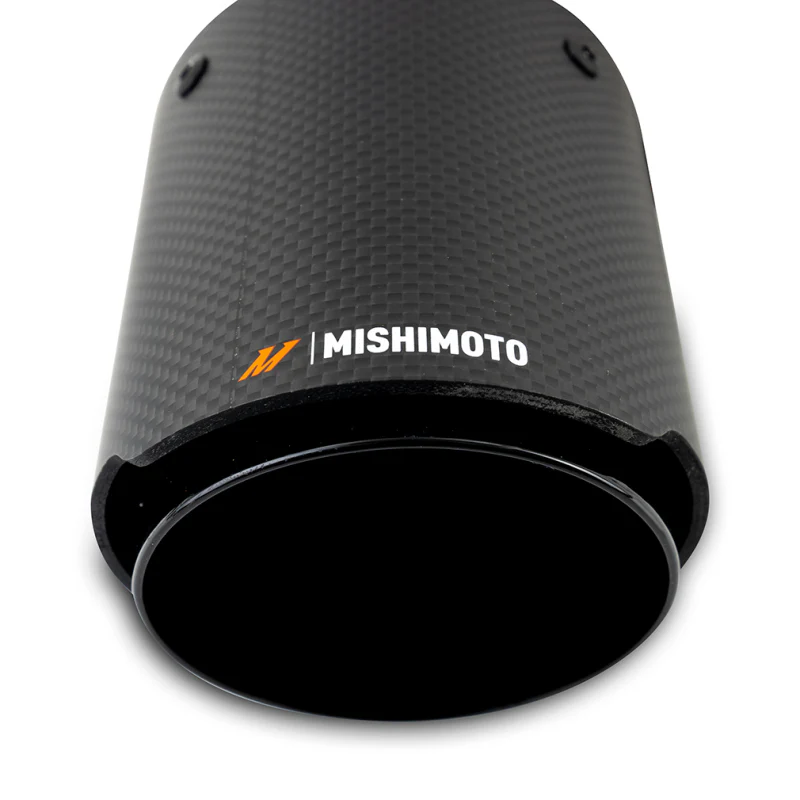 Mishimoto Carbon Fiber Muffler Tip 3in Inlet 4in Outlet Black - Image 4