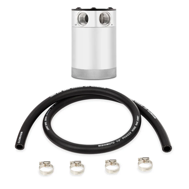 Mishimoto Compact Baffled Oil Catch Can - 2-Port - Polished - Image 4