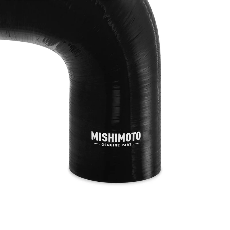 Mishimoto Silicone Reducer Coupler 90 Degree 3.5in to 4in - Black - Image 2