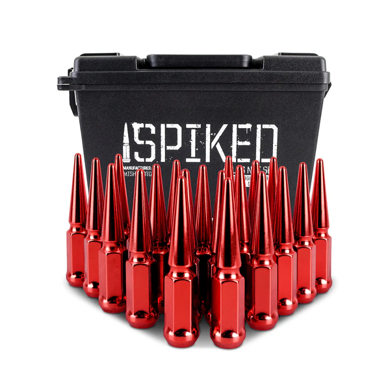 Mishimoto Steel Spiked Lug Nuts M12x1.5 20pc Set - Red - Image 3