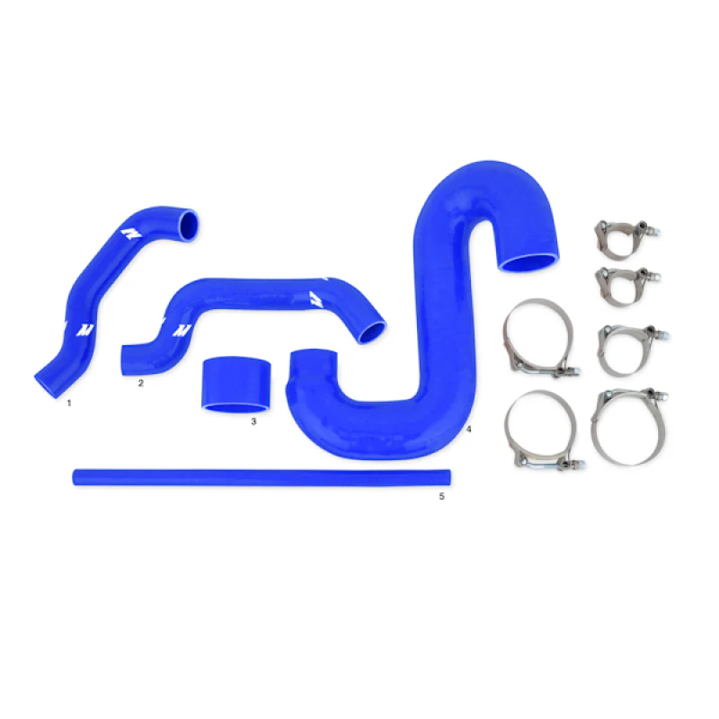 Mishimoto Subaru 02-07 WRX/04-07 STi Top-Mount Intercooler Kit - Powder Coated Silver & Blue Hoses - Image 15