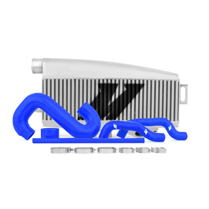 Mishimoto Subaru 02-07 WRX/04-07 STi Top-Mount Intercooler Kit - Powder Coated Silver & Blue Hoses - Image 2