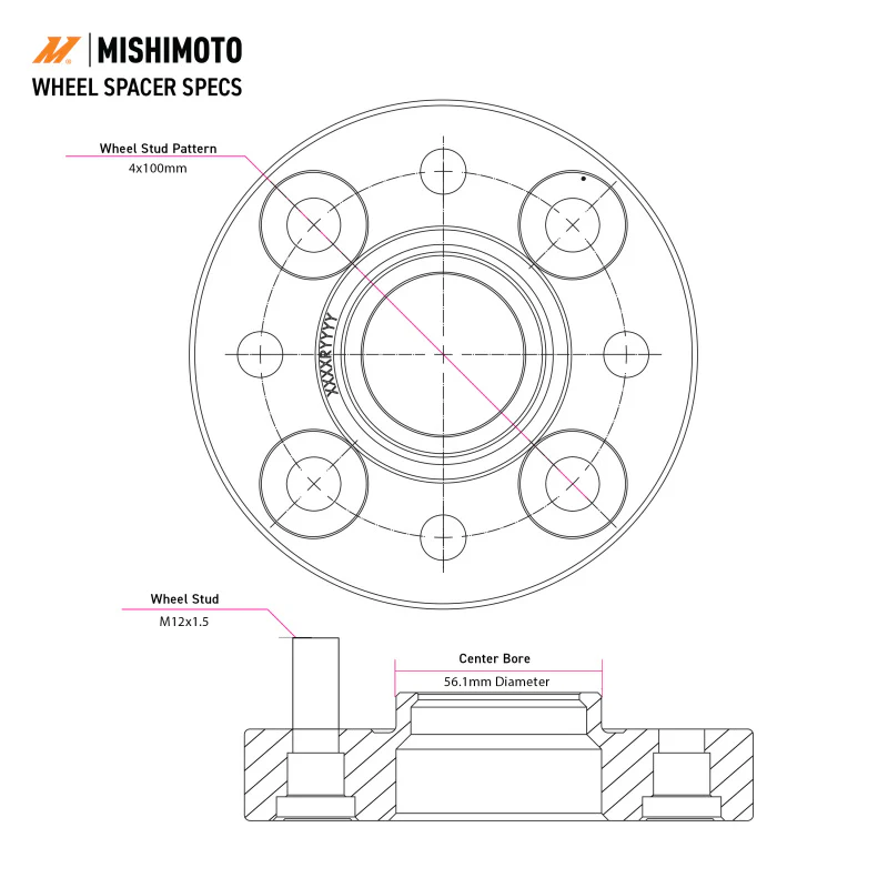 Mishimoto Wheel Spacers - 5x114.3 - 66.1 - 15 - M12 - Black - Image 5