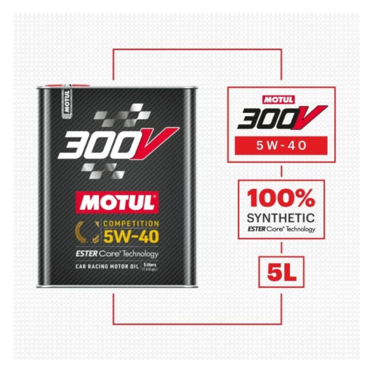 MOTUL 110818 300V 5W-40 COMPETITION Car Racing Motor Oil Full Synthetic - 5 Liter - Image 3
