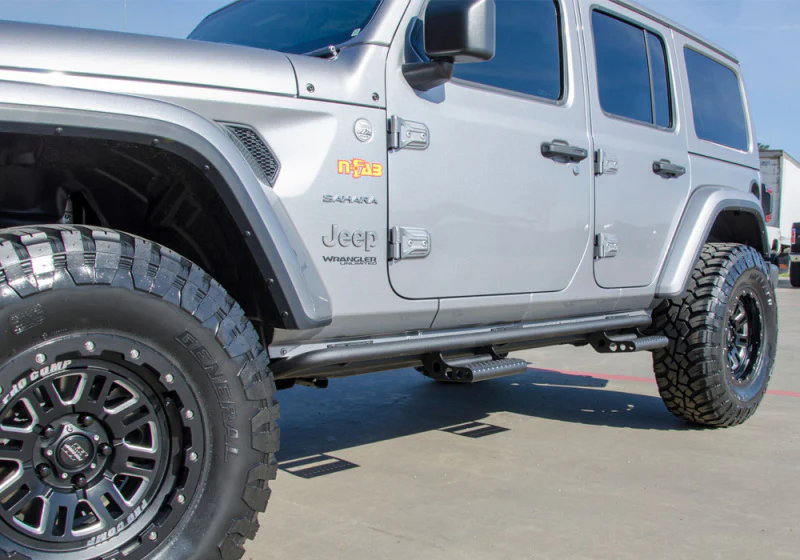 N-Fab RKR Rails 2018 Jeep Wrangler JL 4 Door Dab Length - Gloss Black - 1.75in - Image 3