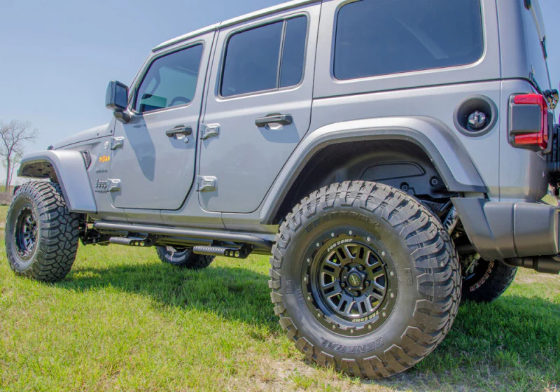 N-Fab RKR Rails 2018 Jeep Wrangler JL 4 Door Dab Length - Gloss Black - 1.75in - Image 9