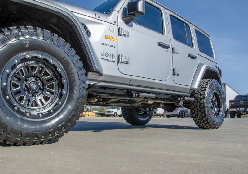 N-Fab RKR Step System 2019 Jeep Wrangler JT 4 Door Truck Full Length - Tex. Black - 1.75in - Image 15