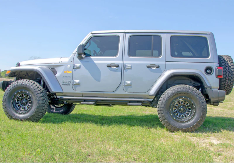 N-Fab RKR Step System 2019 Jeep Wrangler JT 4 Door Truck Full Length - Tex. Black - 1.75in - Image 16