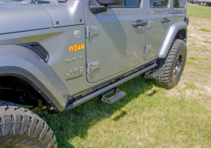 N-Fab RKR Step System 2019 Jeep Wrangler JT 4 Door Truck Full Length - Tex. Black - 1.75in - Image 7