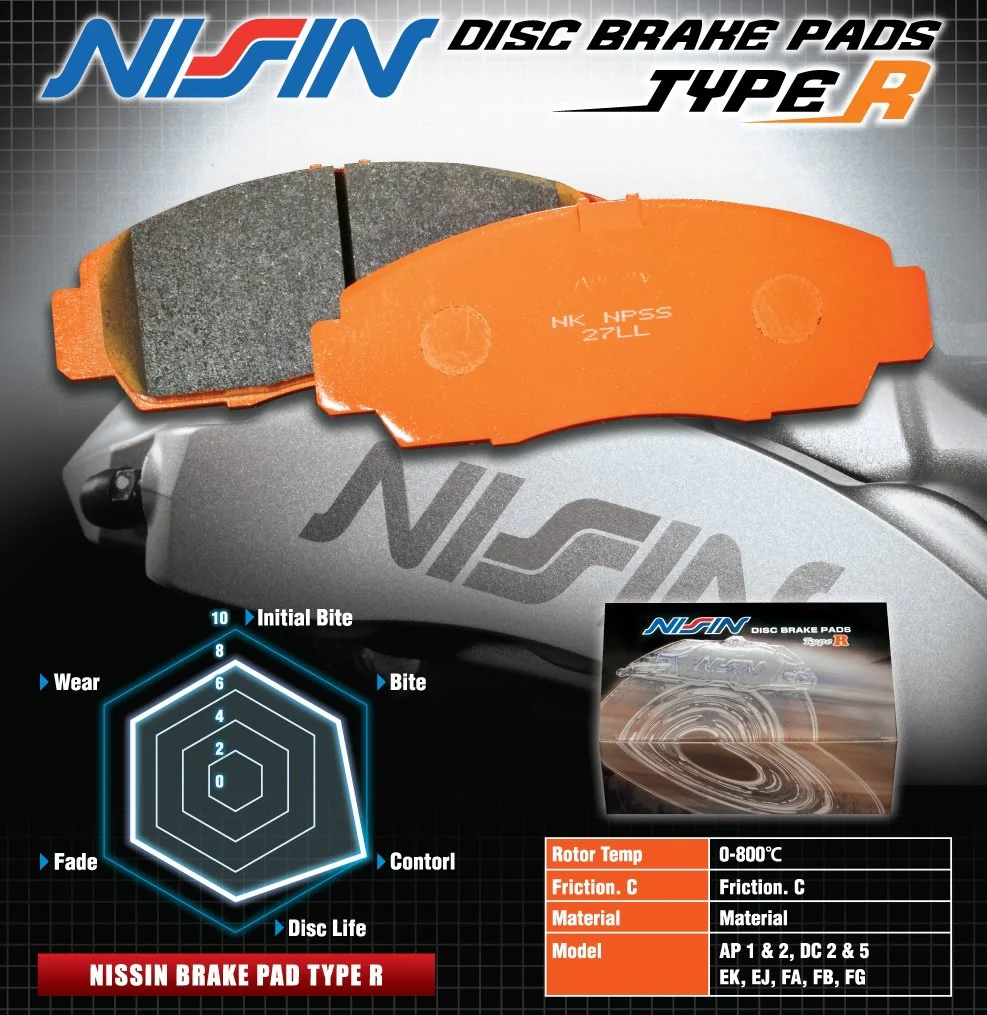 NISSIN Racing Front Brake Pad Fits Acura RSX Type-S 02-06, Honda Civic Si 06-11, Honda S2000 00-09 - Image 11