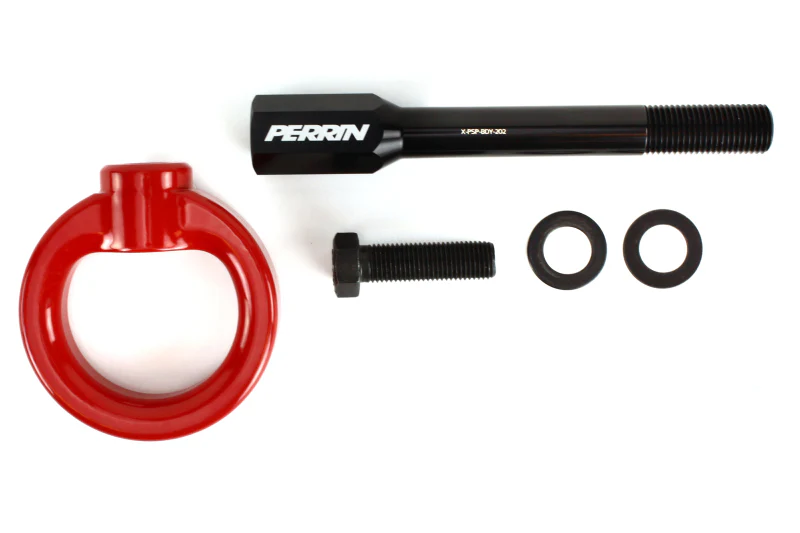 PERRIN 02-07 Subaru WRX/STI Tow Hook Kit (Front) - Red - Image 2