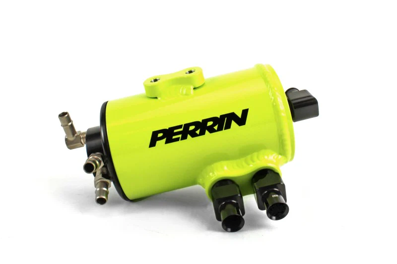 PERRIN 02-14 Subaru WRX / 04-21 STI / 05-09 LGT & OBXT (w/FMIC Only) Air Oil Separator - Neon Yel. - Image 2