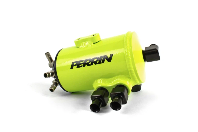 PERRIN 02-14 Subaru WRX / 04-21 STI / 05-09 LGT & OBXT (w/FMIC Only) Air Oil Separator - Neon Yel. - Image 4