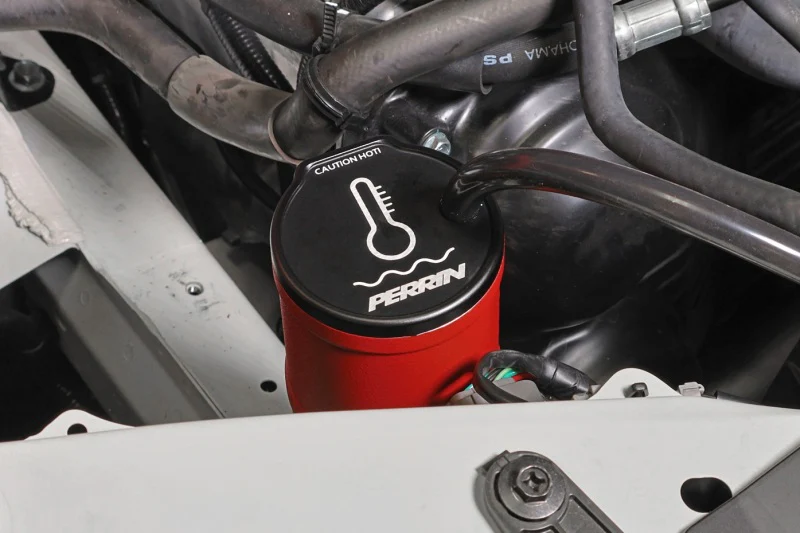 PERRIN 02-26 Subaru WRX / 04-21 STI / 13-26 BRZ/GR86/FRS/86 Coolant Overflow Tank - Red - Image 2