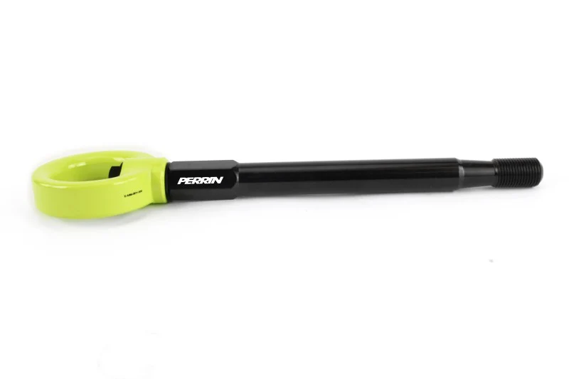PERRIN 08-14 Subaru WRX & STI / 08-11 Impreza / 05-09 Legacy Tow Hook Kit (Front) - Neon Yellow - Image 6