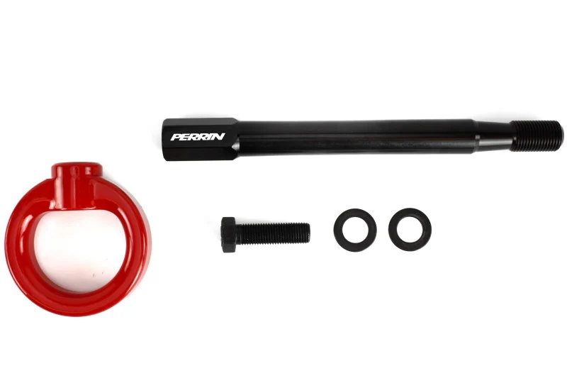 PERRIN 08-14 Subaru WRX & STI / 08-11 Impreza / 05-09 Legacy Tow Hook Kit (Front) - Red - Image 5