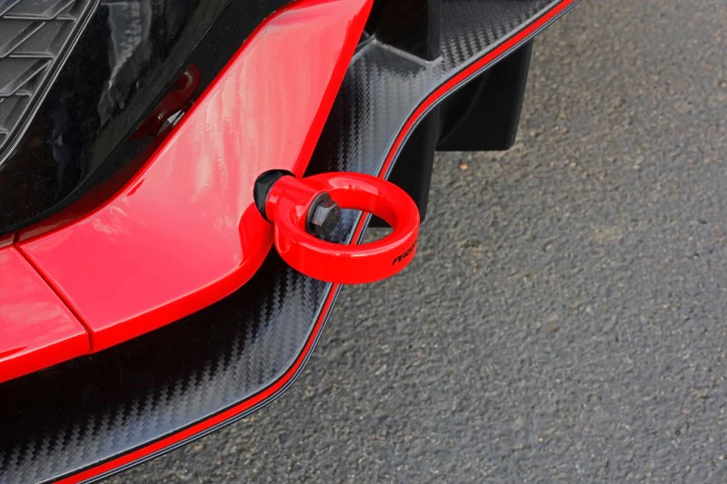 PERRIN 17-21 Honda Civic Si/Type R/Touring/Hatchback Tow Hook Kit Rear - Red - Image 2