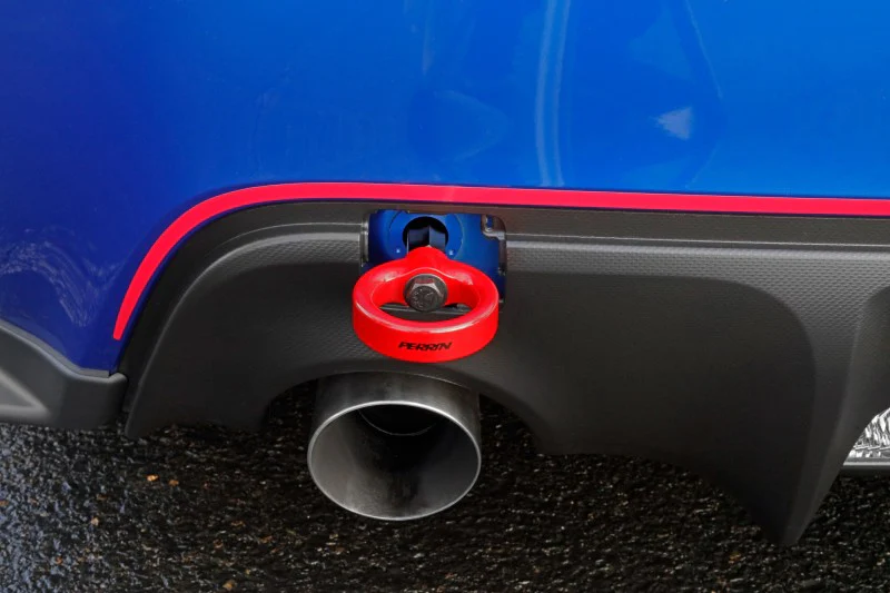 PERRIN 13-26 Subaru BRZ / 13-20 Scion FRS & Toyota 86 / 22-26 GR86 Tow Hook Kit (Rear) - Red - Image 13
