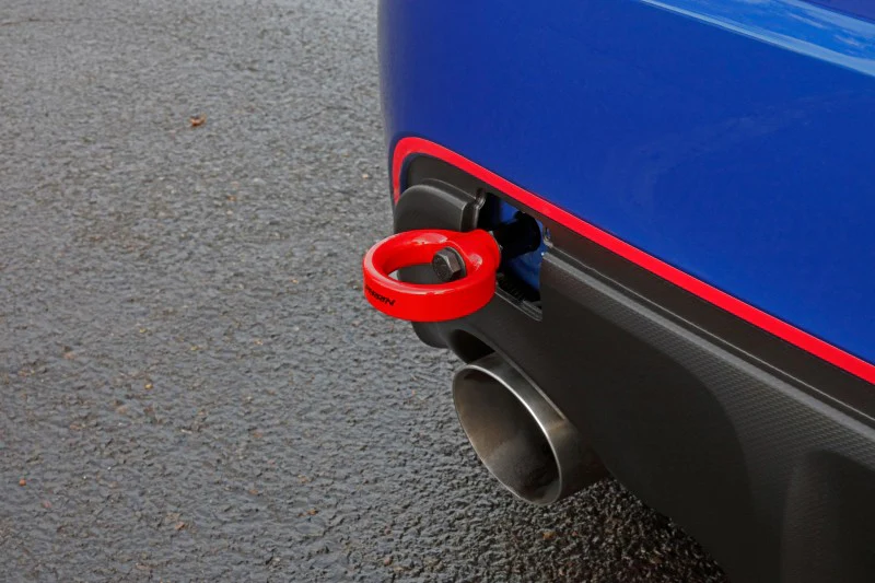 PERRIN 13-26 Subaru BRZ / 13-20 Scion FRS & Toyota 86 / 22-26 GR86 Tow Hook Kit (Rear) - Red - Image 4