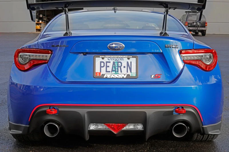 PERRIN 13-26 Subaru BRZ / 13-20 Scion FRS & Toyota 86 / 22-26 GR86 Tow Hook Kit (Rear) - Red - Image 6