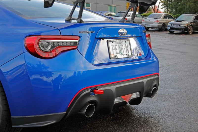 PERRIN 13-26 Subaru BRZ / 13-20 Scion FRS & Toyota 86 / 22-26 GR86 Tow Hook Kit (Rear) - Red - Image 9