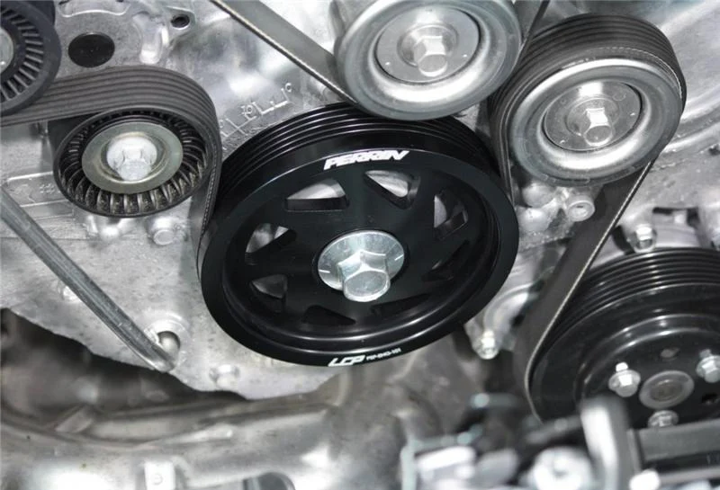 PERRIN 15-18 Subaru WRX / 13-20 BRZ / 14-18 FXT / 13-16 Crosstrek Lightened Crank Pulley - Black - Image 2