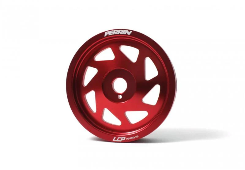 PERRIN 15-18 Subaru WRX / 13-20 BRZ / 14-18 FXT / 13-16 Crosstrek Lightened Crank Pulley - Red - Image 4